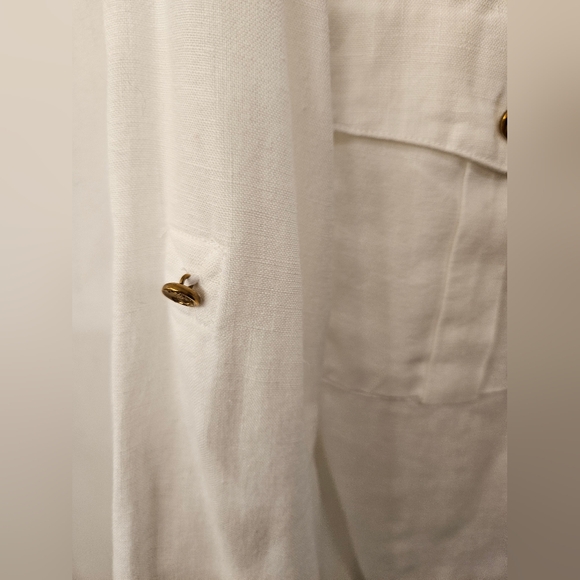 NWOT - Lauren Ralph Lauren Linen White Button Down Shirt - Size 1X - Picture 4 of 11